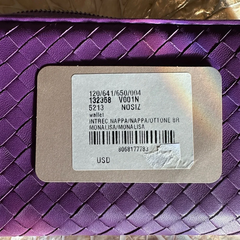 Bottega Veneta NWT Nappa Intrecciato Zip Around Wallet Aubergine - Picture 7 of 8